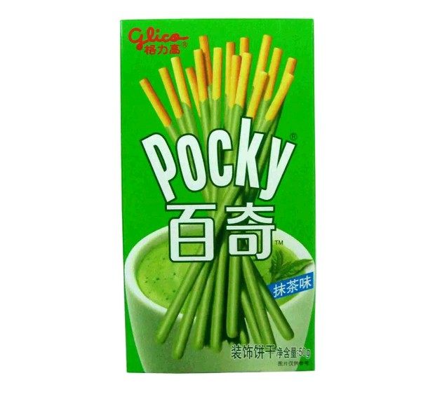 格力高百奇抹茶味装饰饼干棒50g盒pocky巧克力棒饼干