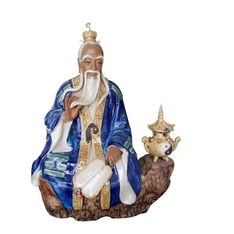 陶瓷太上老君三清神像道德天尊始祖炼丹炉道观摆件