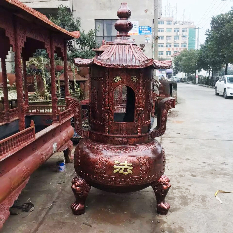 寺庙祠堂烧纸炉焚元宝仿古铸铁香炉清明纸炉香薰炉