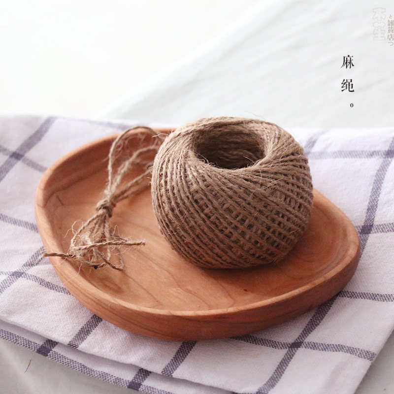 麻绳乡村复古拧绳装饰百搭diy手工黄麻绳原色绳子