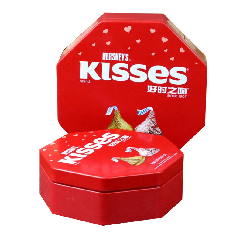 hershey好时之吻kisses好时牛奶巧克力12粒八角铁盒喜糖牛奶巧克力