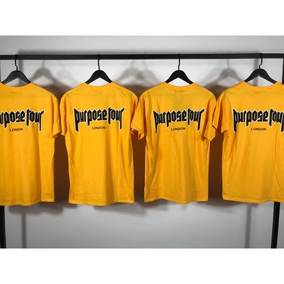 justin短袖黄色purposetour伦敦演唱会限定securtyt恤