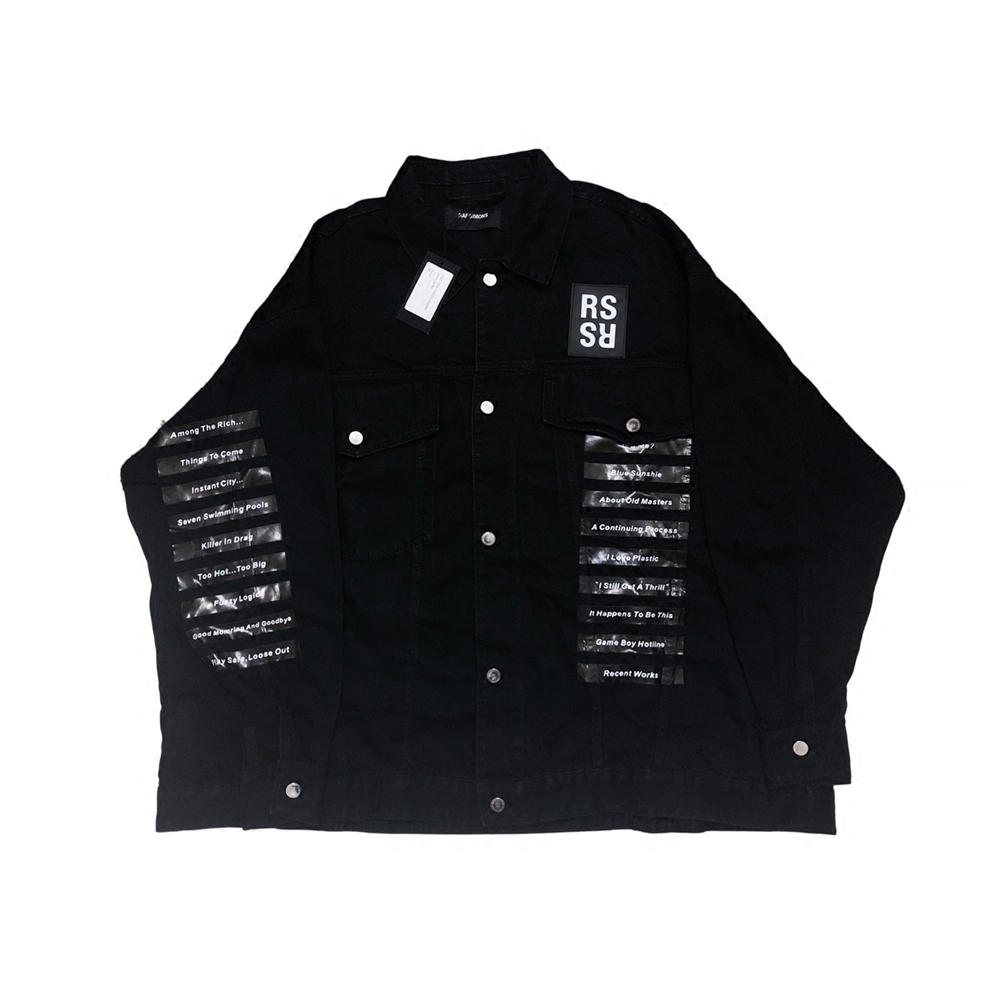 现货raf18sssimons花卉胶布牛仔外套夹克玫瑰夹克