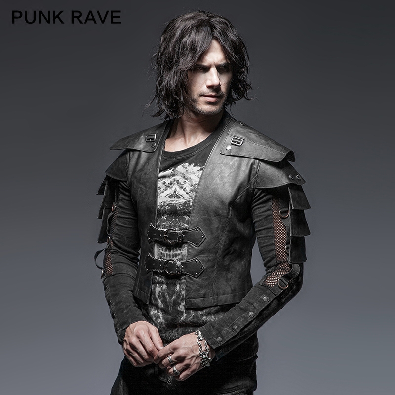 魔叹punkrave蒸汽朋克steampunk工业军装pu马甲背心