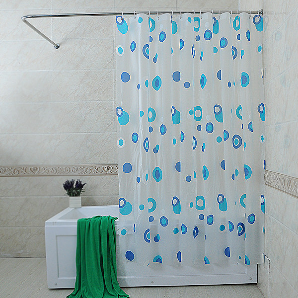 欧式蓝色浴帘地中地中海海防水浴浴室加厚防水浴帘