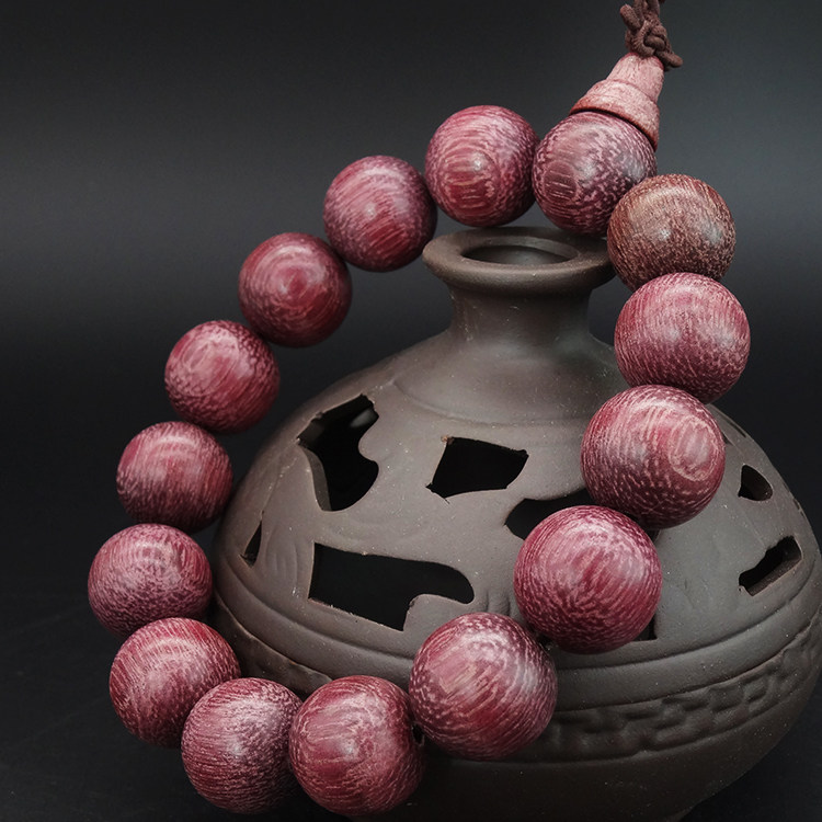 开光文玩巴西紫罗兰玫瑰紫檀檀木佛珠手串男女款手链