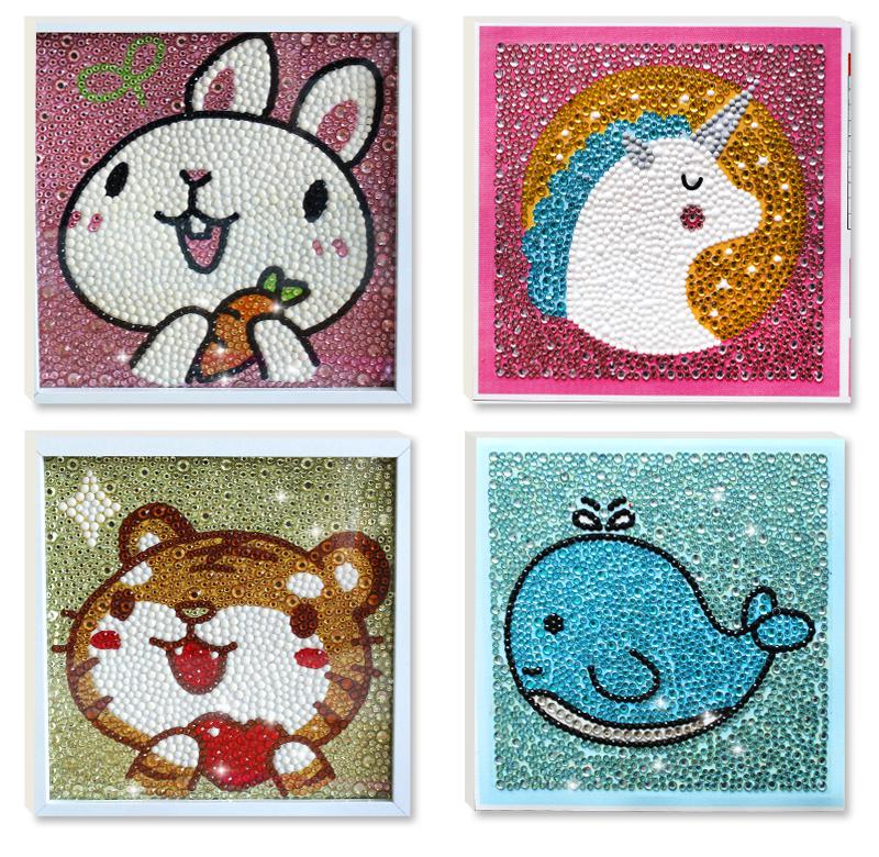 儿童钻石贴画手工diy制作材料包水晶女孩女童益智玩具作品礼物