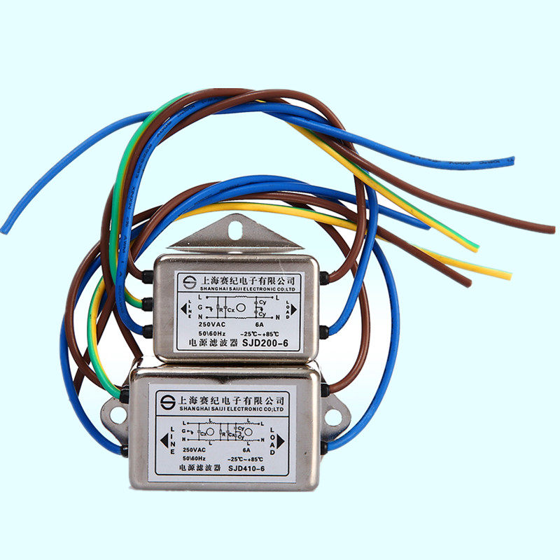 直流12v24v单相交流220v单节emi电源滤波器电源滤波器