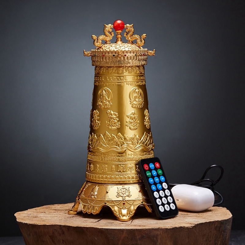 五佛念佛机用品佛教密宗藏传水轮风水纯铜圆满摆件