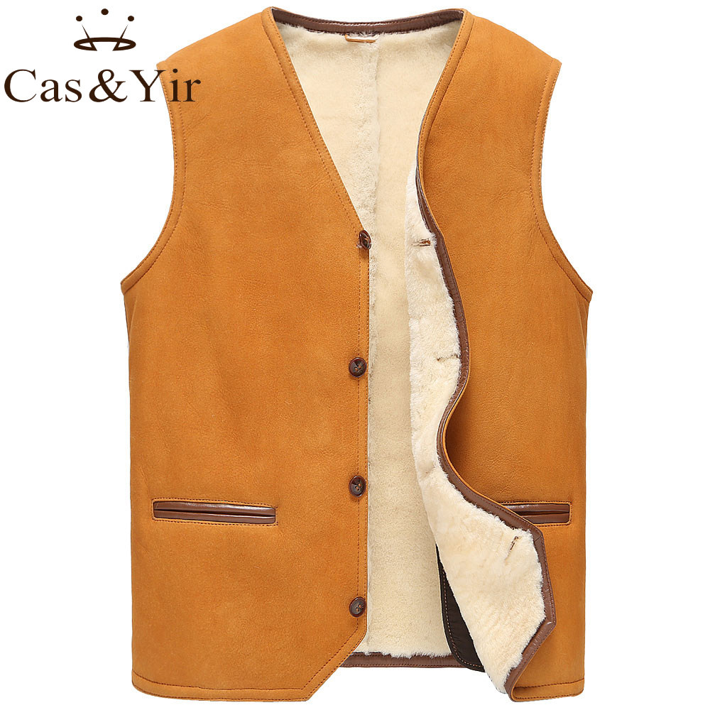 马甲男士冬季澳洲进口皮毛一体真皮绵羊羊皮背心