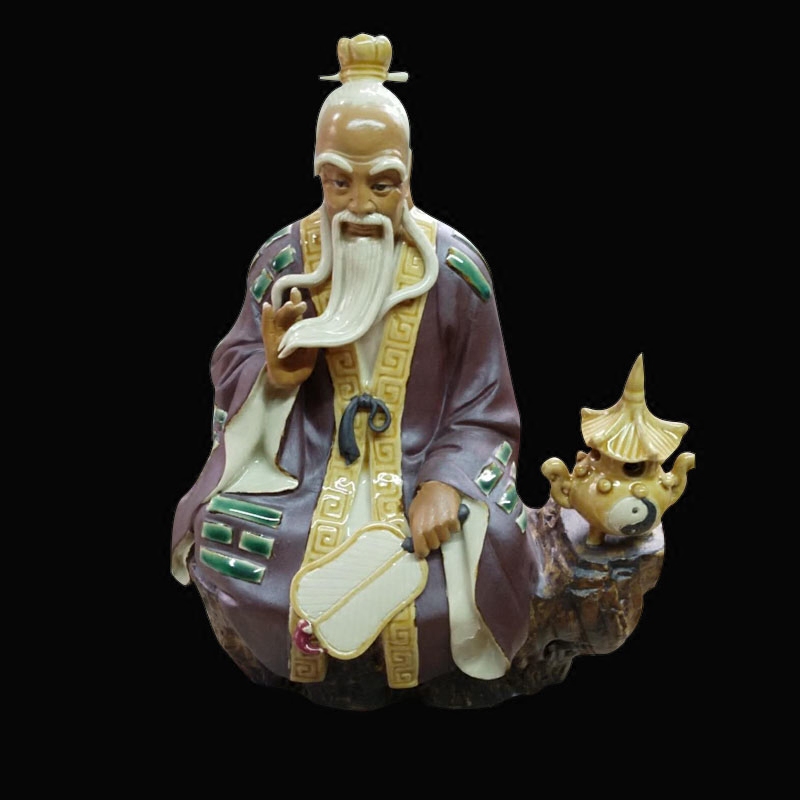 陶瓷太上老君三清神像道德天尊始祖炼丹炉道观摆件