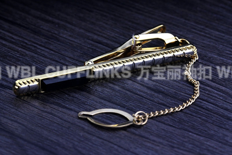 领带夹万宝丽宝丽新款正品优质黑色宝石男士正装领带夹