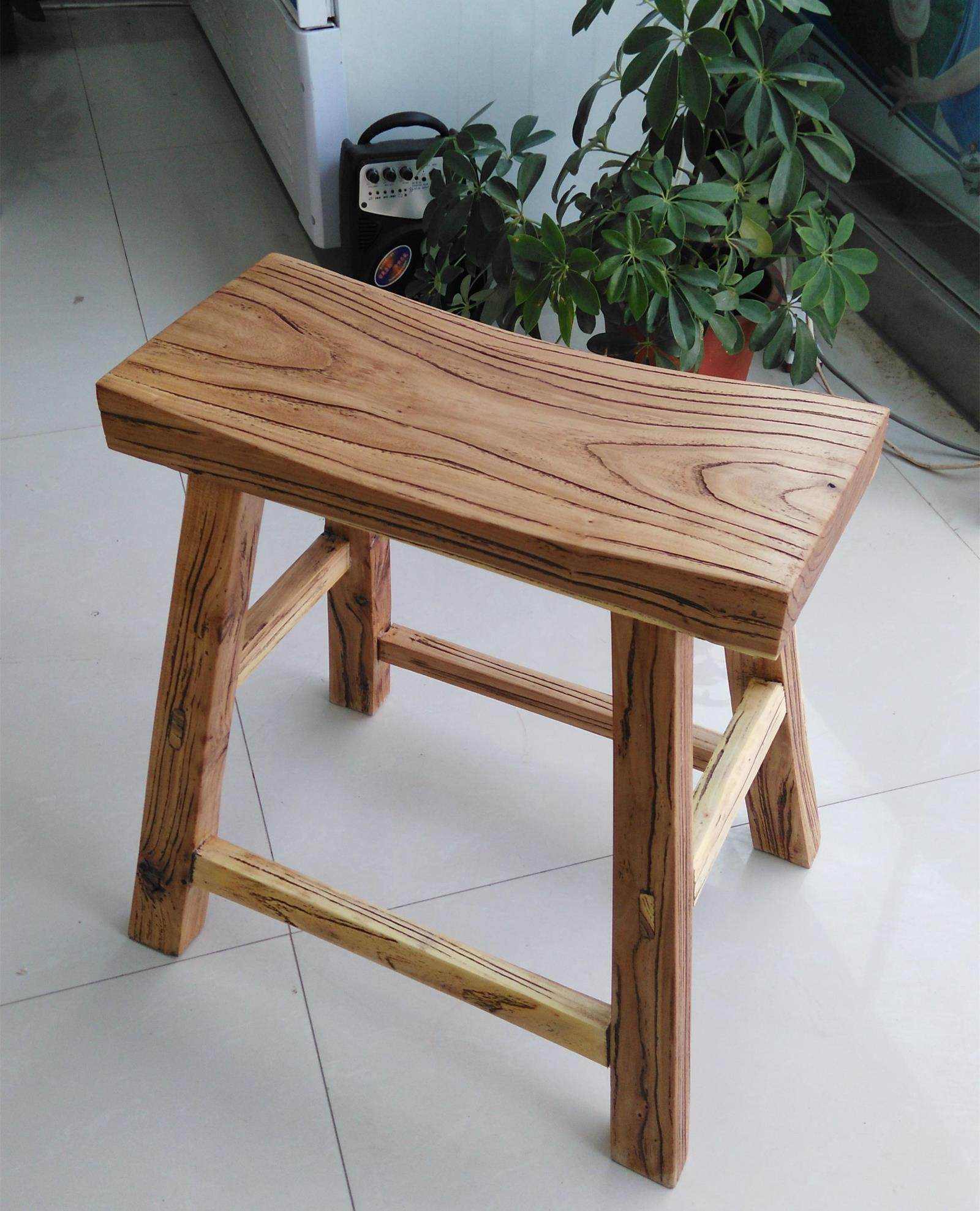 批量独板榆木凳子马鞍实木条凳榫卯仿古怀旧矮凳