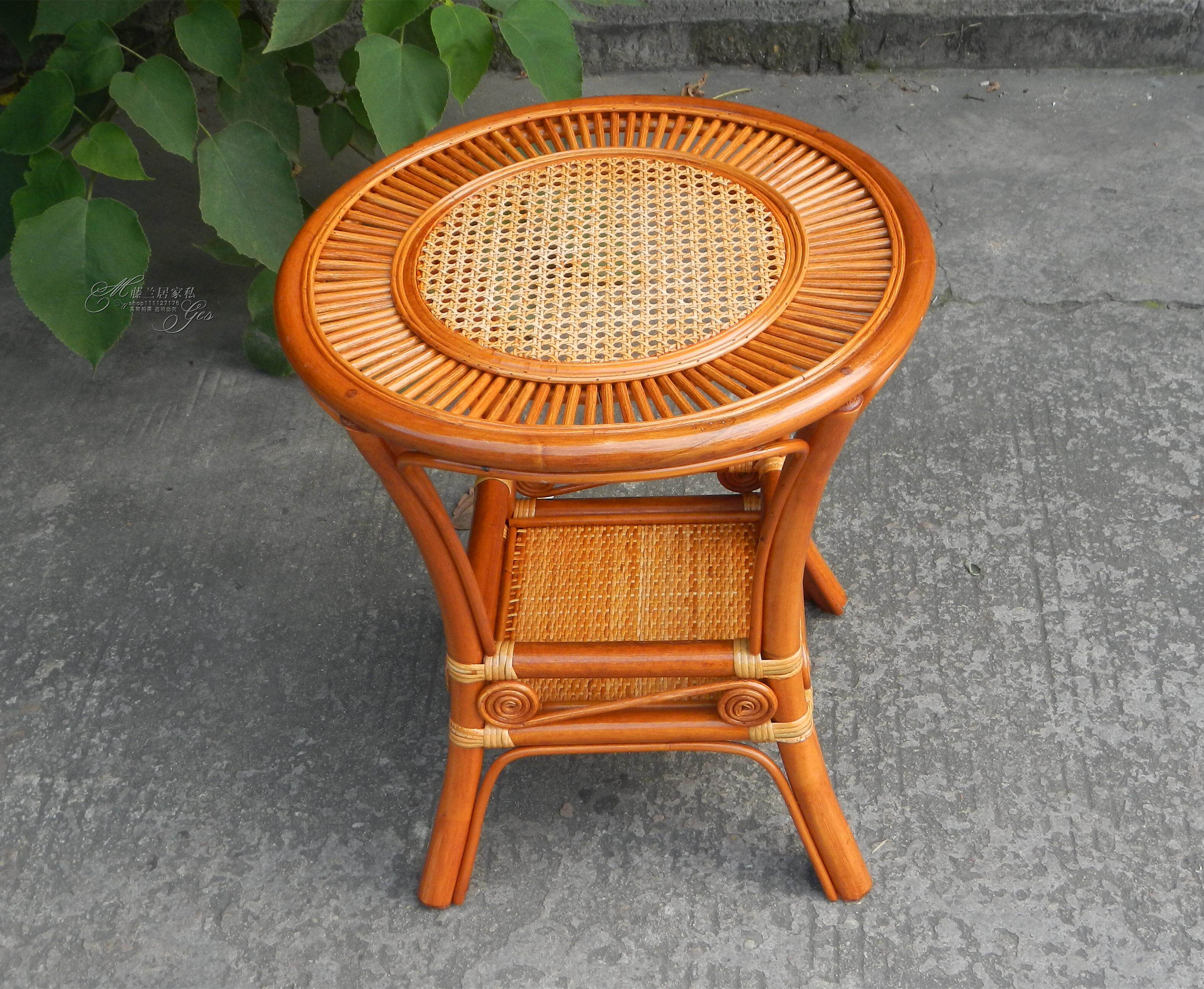 茶几特价藤制几类客厅排支现代田园小圆圆台其它桌类