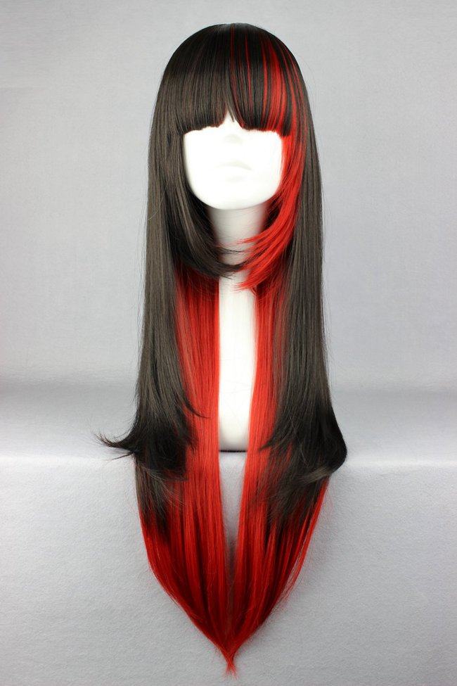 假发动漫日系红黑双拼超萌洛丽塔lolita高温cos服饰