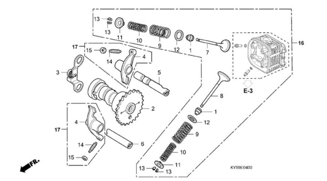 五羊本田纯正零配件喜俊wh125t5e04凸轮轴气门其他摩托车用品