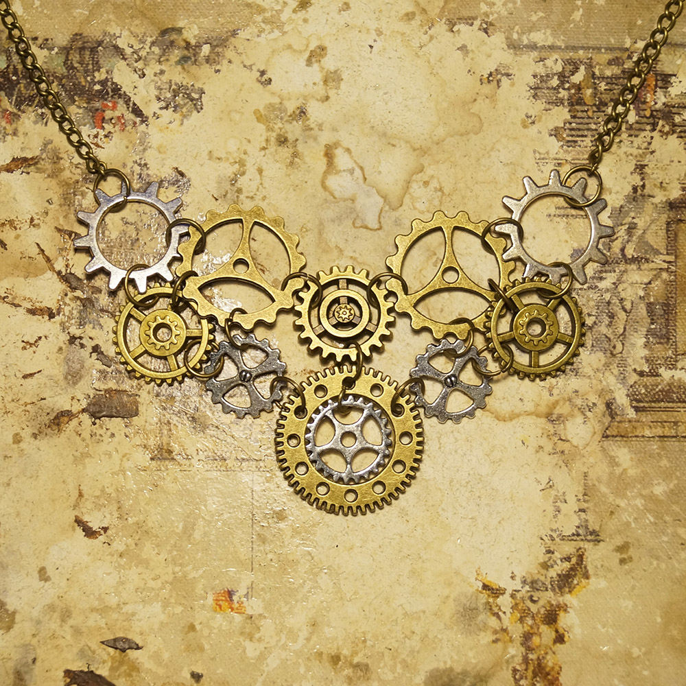 蒸汽熠先生的大陆朋克维多利亚复古齿轮金属饰品项链