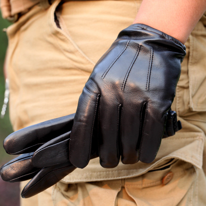 warmen皮手套 男 冬时尚薄款进口小羊皮男士真皮手套机车触屏