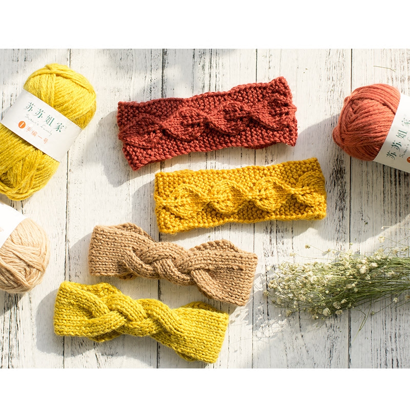 趣织百搭日系棒针发手工diy编织发饰羊毛线团毛线