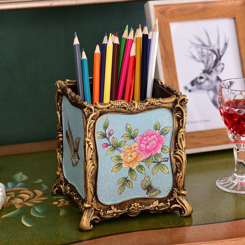 欧式复古笔筒家居家居日用日用品办公用品书房实用奢华笔筒