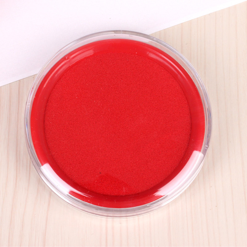 得力9863油性快干印台红色蓝色印泥印油速干圆形印台财务用品印泥盖章