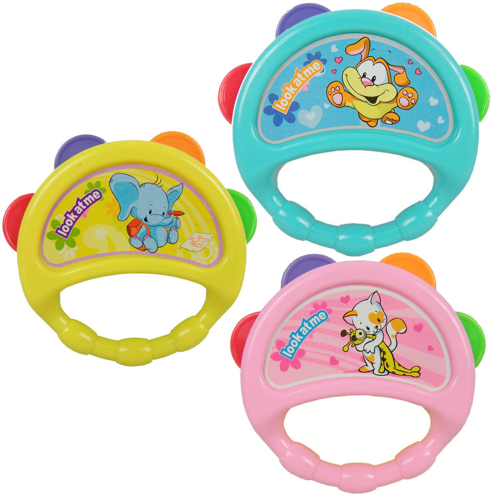 婴儿卡通手摇铃手拍锻炼抓摸启蒙早教益智音乐摇铃