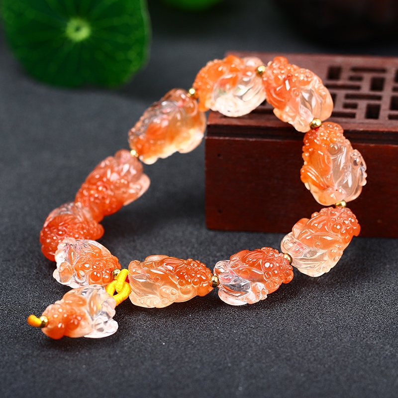 金蟾宝蟾迎福保泰三足赐瑞济财三蟾赐福手链手链