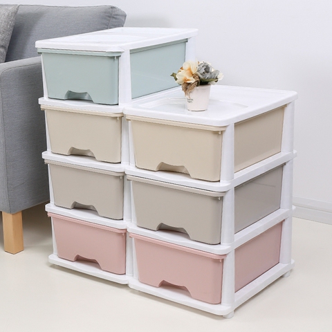 沃之沃收纳柜塑料零食小柜子家用置物柜自由组合整理柜卧室储物柜