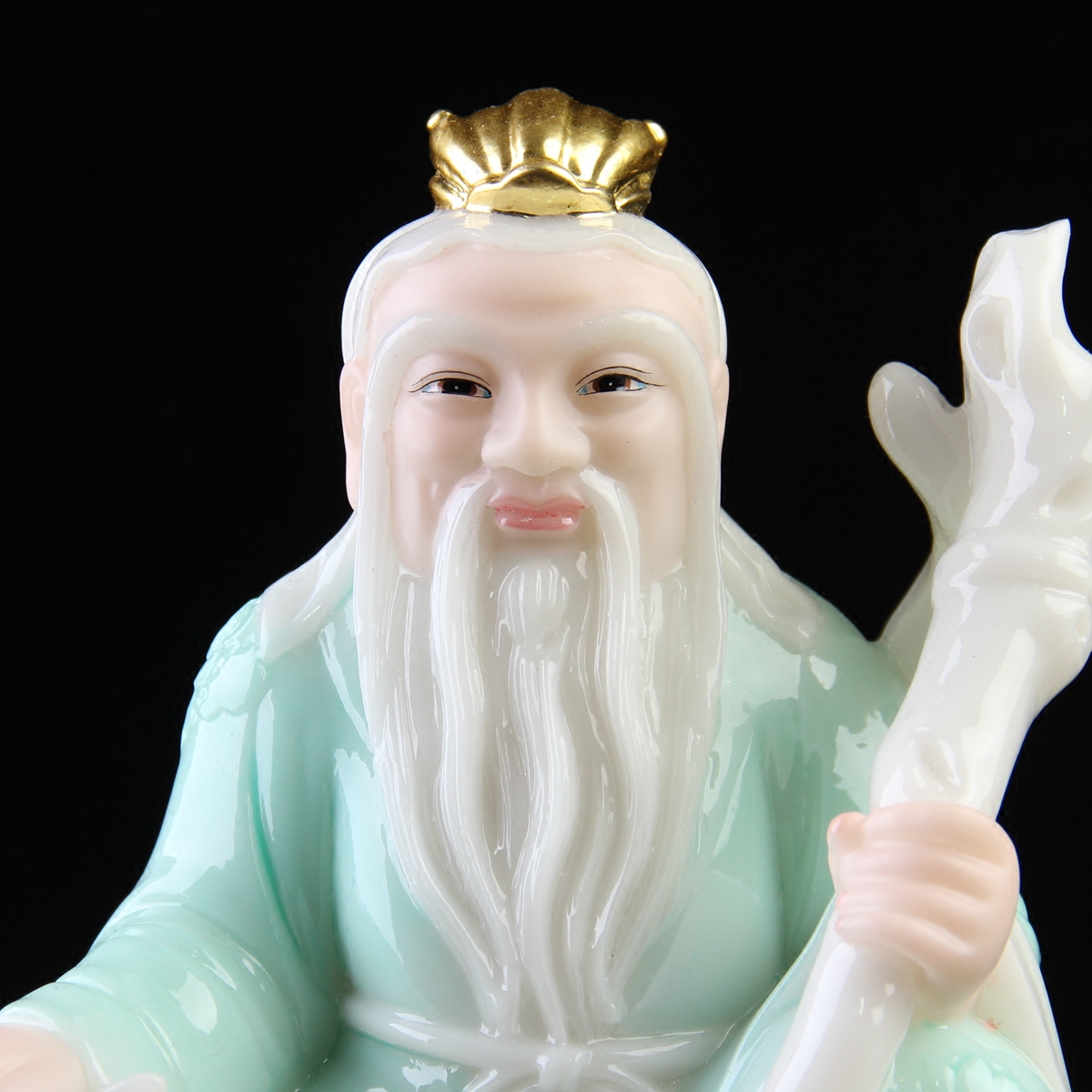 汉白玉山神爷山神神像居家供奉寺庙家用佛像镇摆件