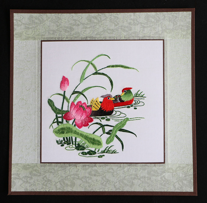 花草苏绣成品手工刺绣软表牡丹鸳鸯系列图案苏绣