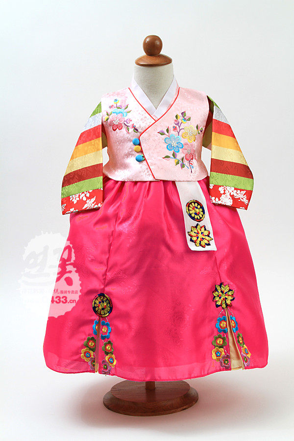 韩服韩国原版进口面料一周周岁宝宝生日女童儿童演出服