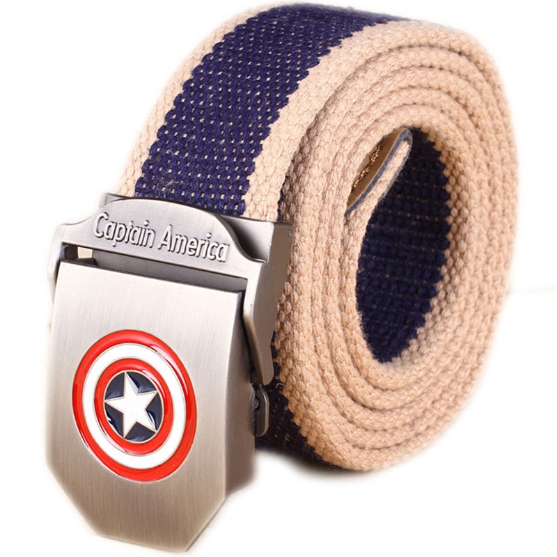 男士帆布腰带加厚时尚裤带美国队长系列休闲百搭腰带