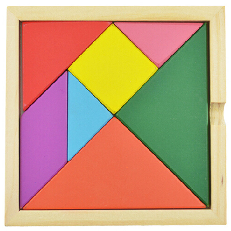 七巧板木质拼图带底盘儿童拼装玩具儿童玩具拼图口碑好店