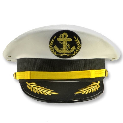 大檐大盖帽航海国际白色船员专属水手海员帽可帽子