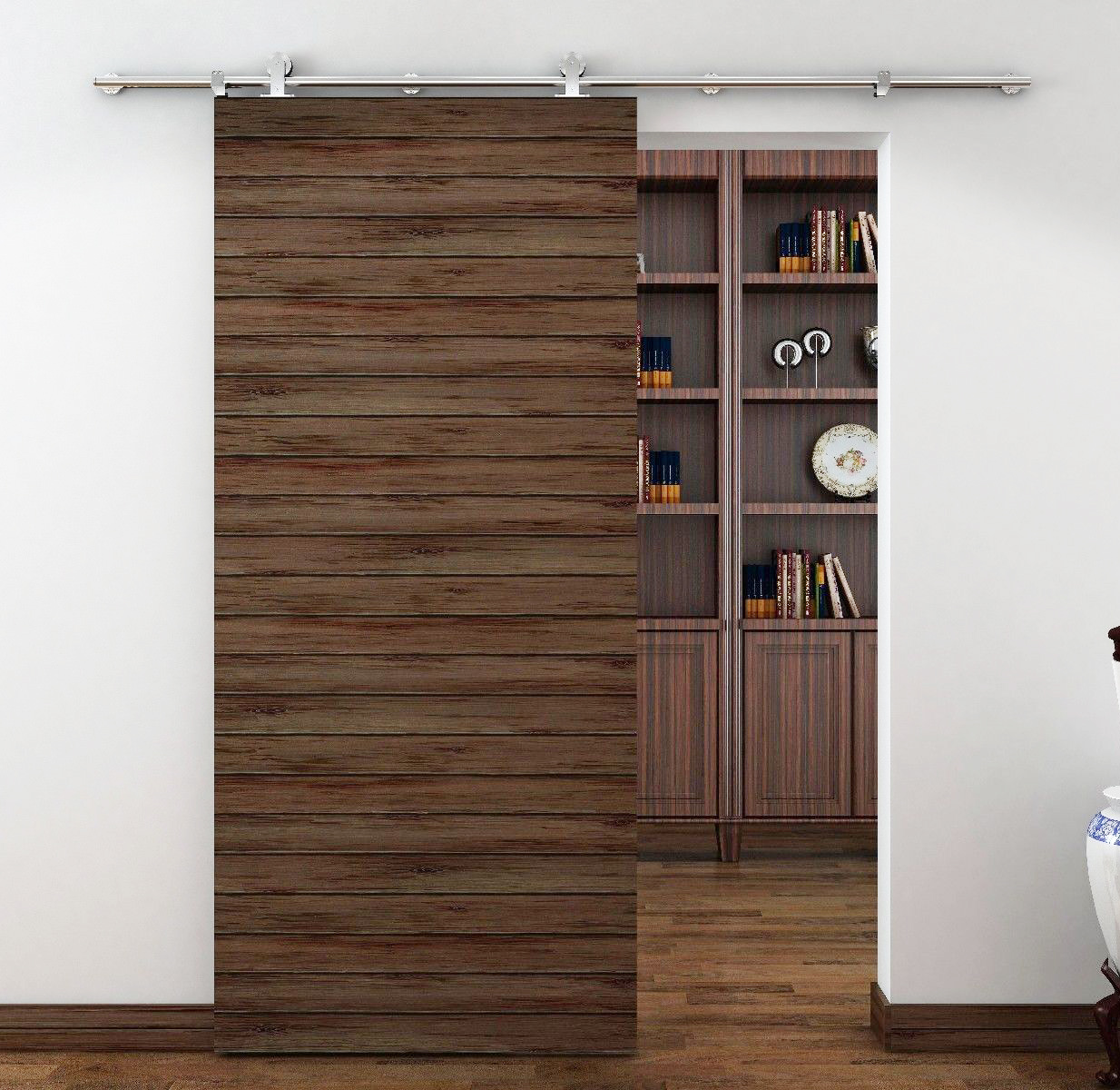 吊轨轨道谷仓门不锈钢推拉门厨房房门移门室内门滑轮厨房门