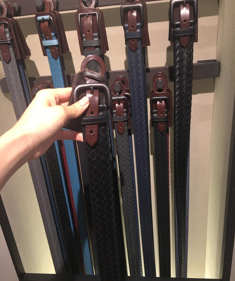 专柜正品Bv皮带 经典牛皮腰带商务裤腰带休闲真皮男士编织款针扣