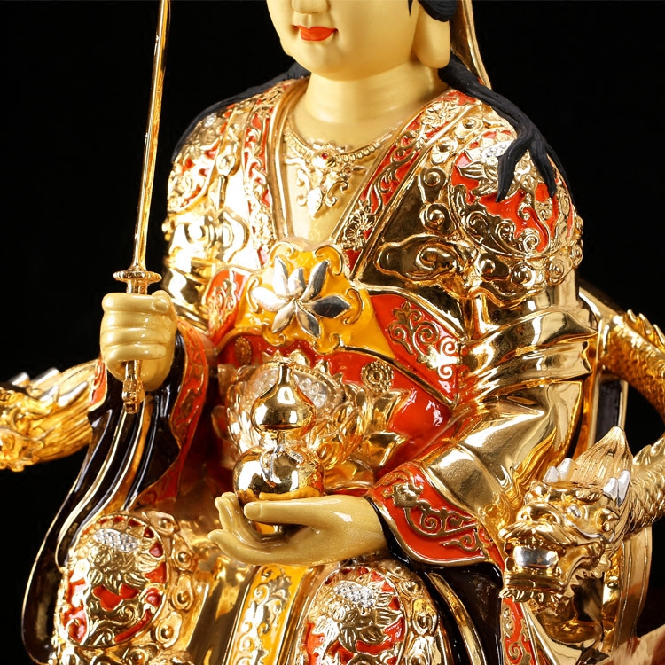 宝成成佛台湾盛凡纯铜鎏金九天玄女佛像玄母摆件