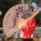 Large hanging decorative fan big fan folding fan Chinese style decoration of the sub-wedding photography studio props purple plum Large hanging decorative fan big fan folding fan Chinese style decoration of the sub-wedding photography studio props purple plum