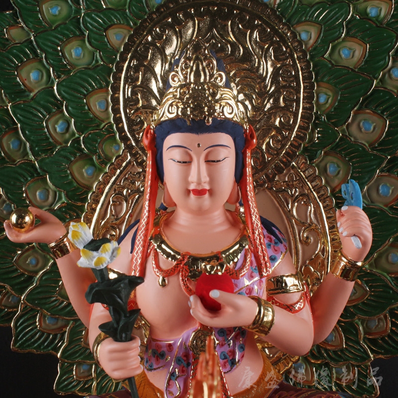 孔雀明王金刚佛母大明护世佛像神像宗教密宗摆件