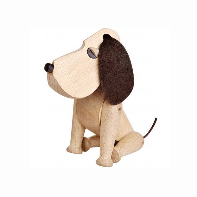 北欧风格oscar木狗丹麦原木木雕木偶经典家居摆件
