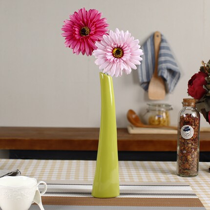 简约现代风格陶瓷花瓶细口干花插花