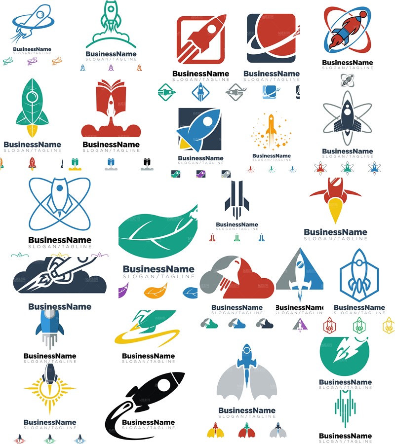 ai矢量素材25款精美火箭logo设计商标标志设计设计素材