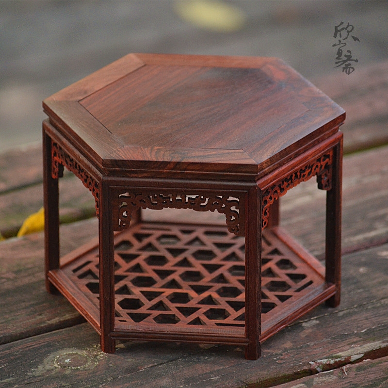 微型家具模型红木迷你微缩小家具红酸枝紫檀实木摆件四仙餐桌