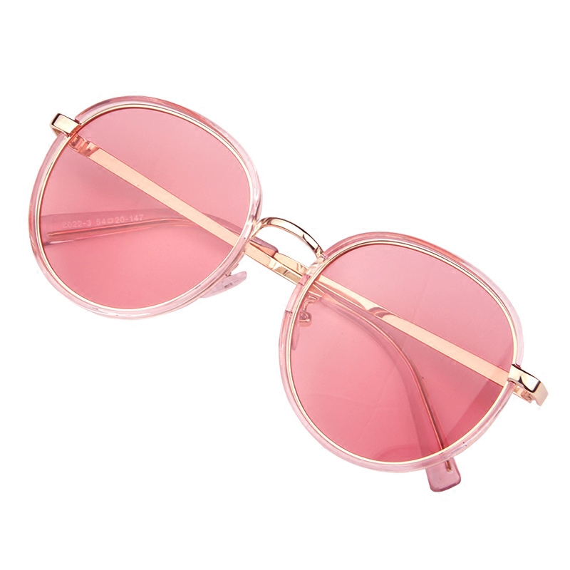 时尚小清新太阳镜女潮2018网红同款偏光墨镜瘦小脸海洋片果冻粉色-mc