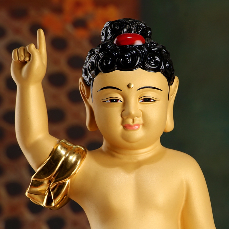 太子佛浴台湾纯铜贴金释迦牟尼佛像佛诞浴佛用品摆件