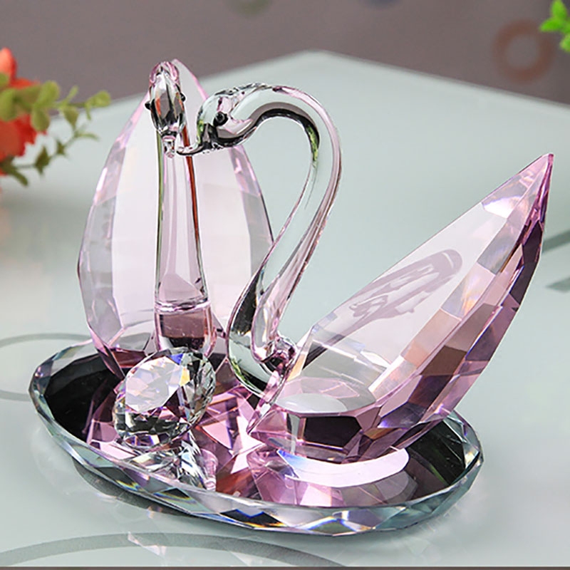 摆件水晶天鹅家居闺蜜礼品结婚结婚礼礼物珠宝摆件