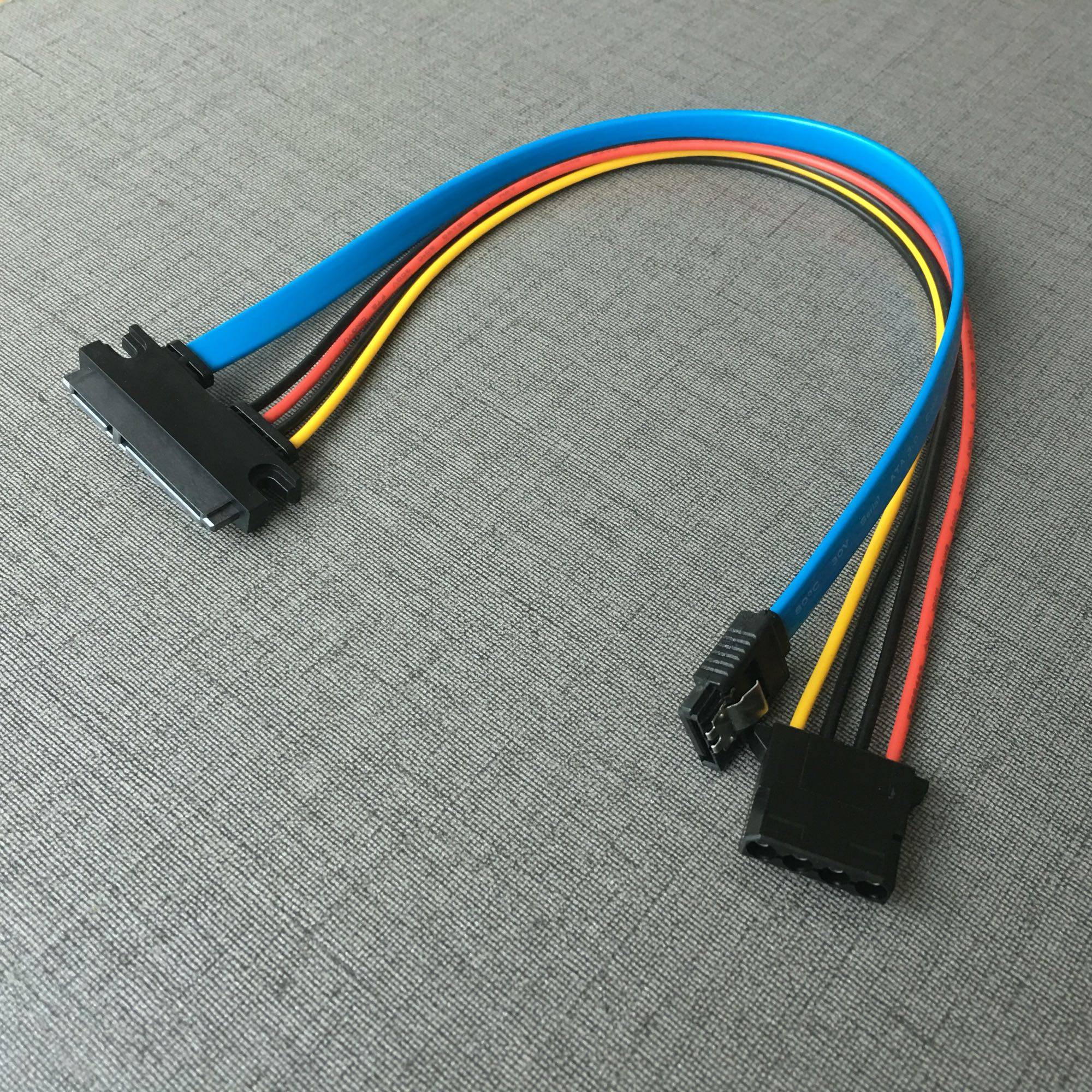 接口sata3.0数据电源线7 15母大4pin供电电板老款连接线