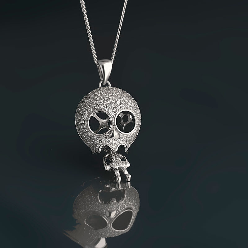 时尚pirateship海盗船银饰个性骷髅百搭毛衣项链项链