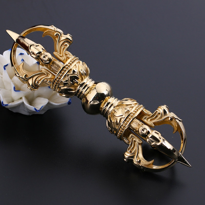 纯铜五股金刚杵金刚橛大号密宗永乐法器黄铜纯手工精品送上师礼物