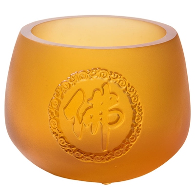 琉璃圣物加厚佛钵佛音碗化缘钵应量器药钵钵碗可供供水摆件